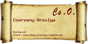 Cserveny Orsolya névjegykártya